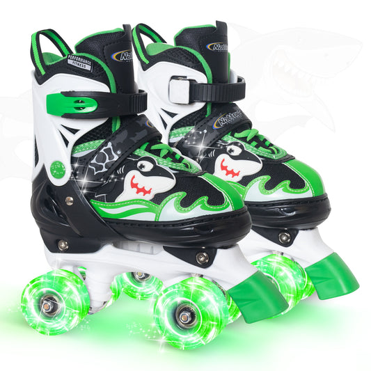 Nattork Adjustable Roller Skates for Kids - Black Shark