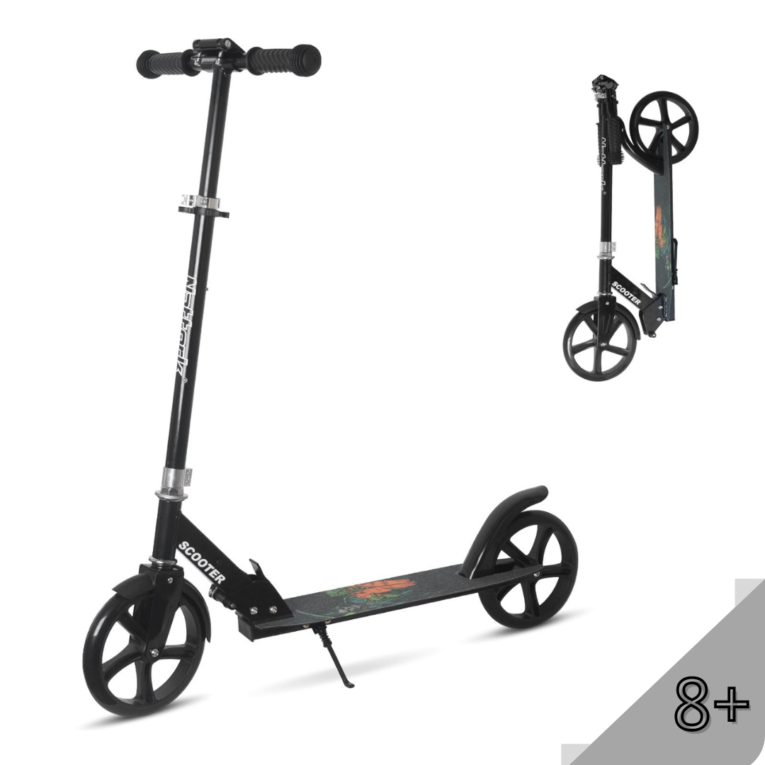 Nattork Foldable & Kick Scooter Ages 8+ Ghostly Black