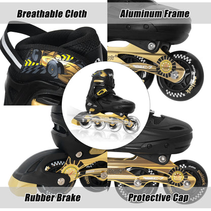 Nattork BLADE RACERS Adjustable Inline Skates - Gold