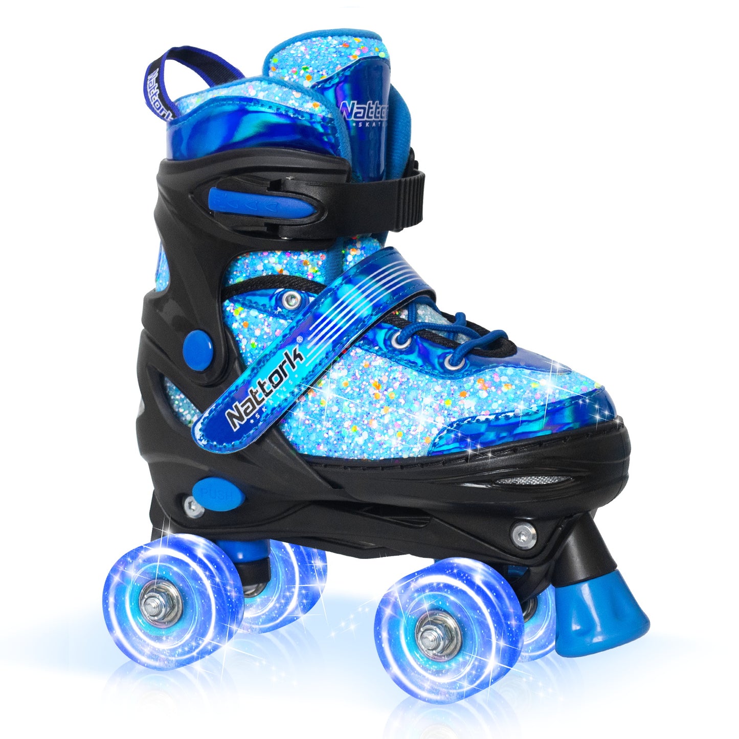 Nattork Adjustable Roller Skates for Kids - Candy Frosty blue