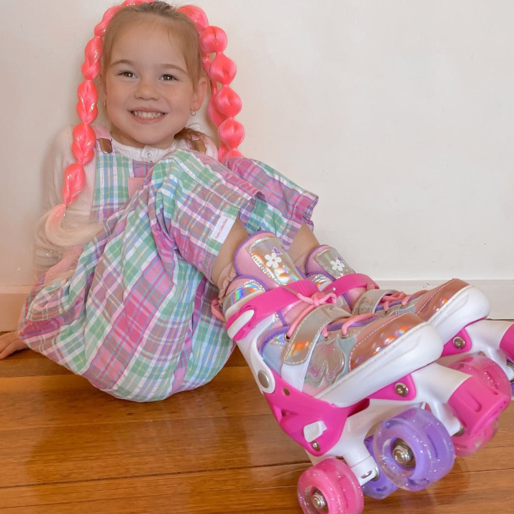 Nattork Adjustable Roller Skates for Kids - Fairy Wing Viva Magenta