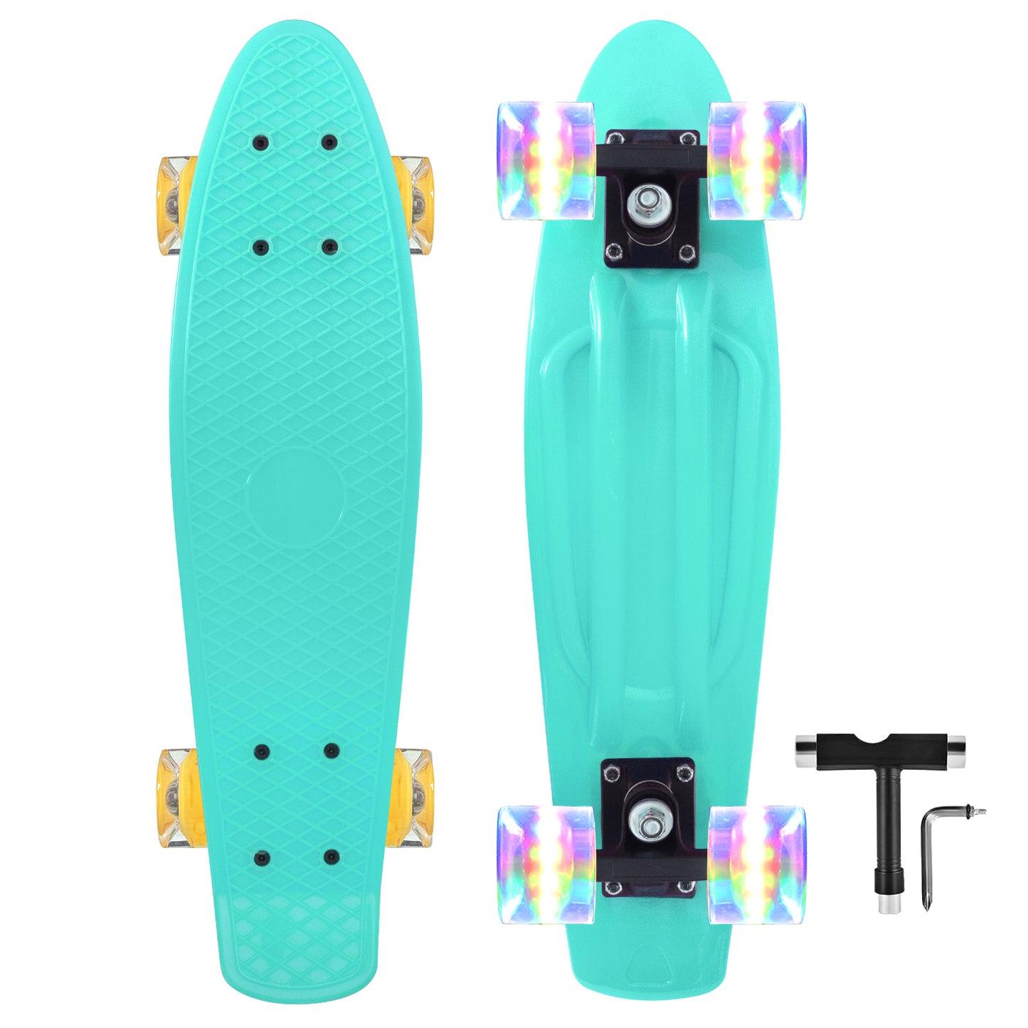 Nattork Skateboards 22 Inch - Teal Mini Cruiser