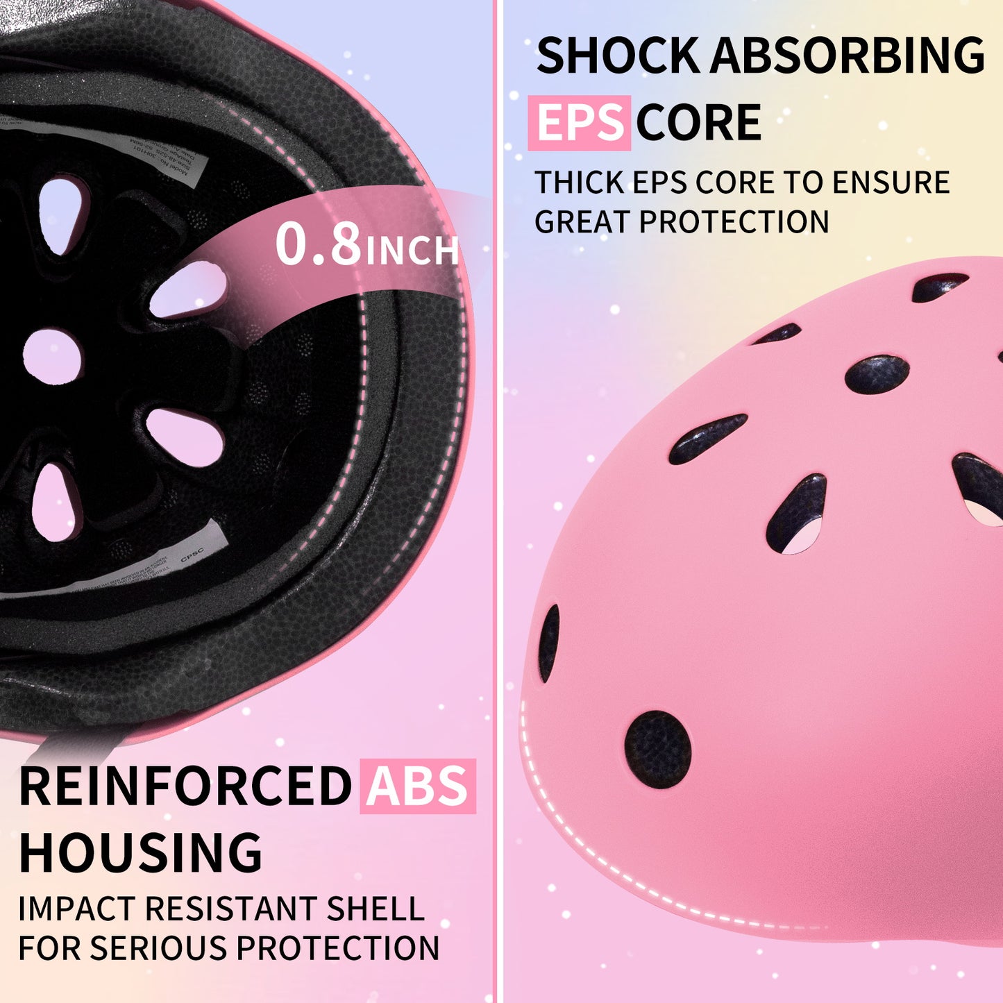 Nattork Skate Helmet Protective Gear for Kids - Pink