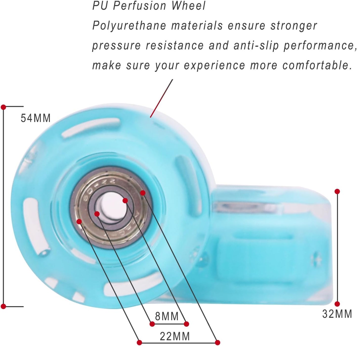 Nattork Light up Roller Skate Wheels - Teal