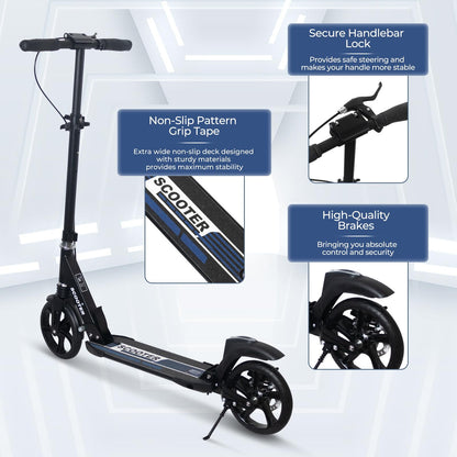 Nattork Foldable & Kick Scooter Ages 8+ Pro Midnight Blue