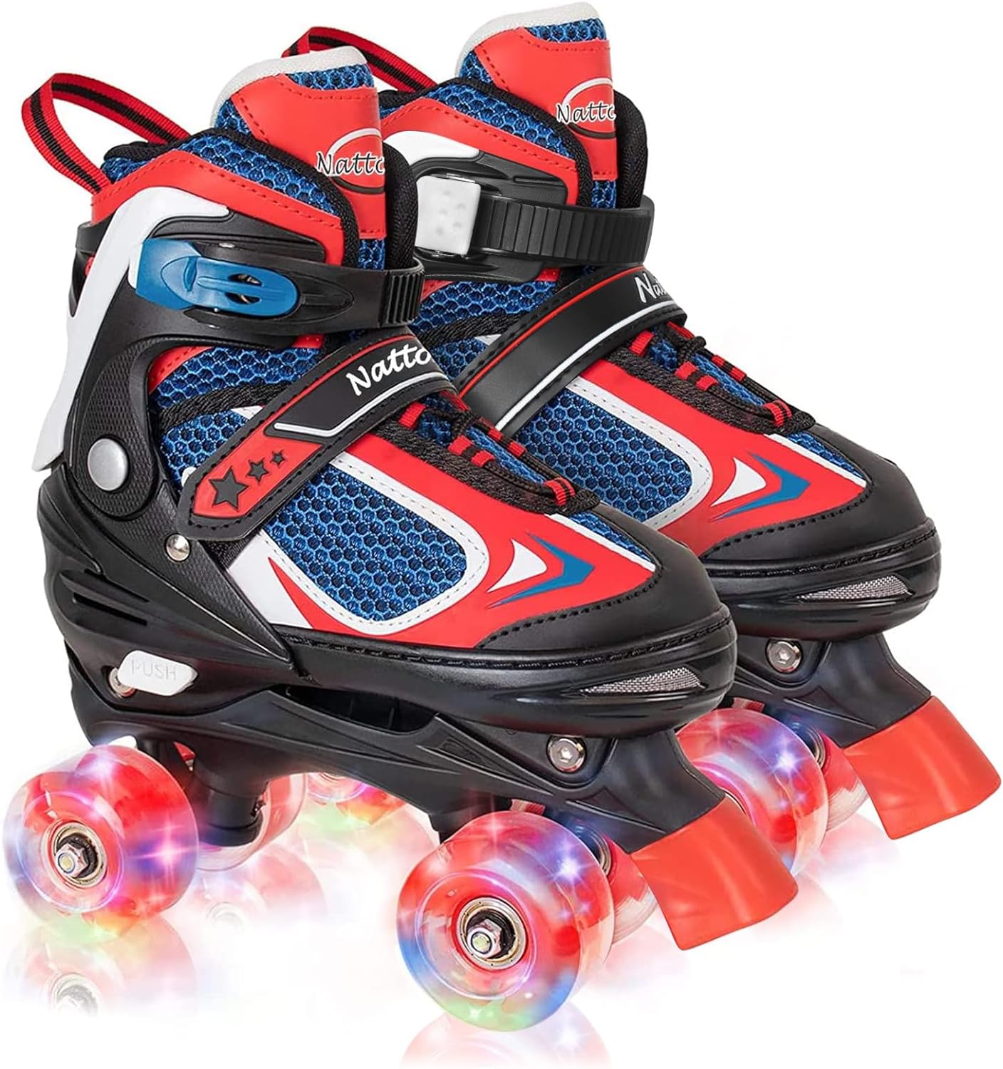 Nattork Adjustable Roller Skates for Kids-Red