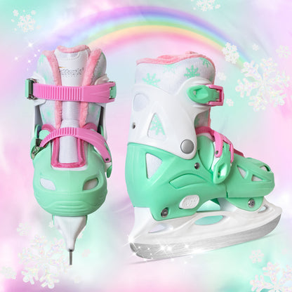 Nattork Adjustable Ice Skates for Kids - Green Snow