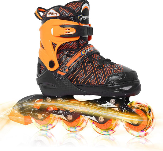 Nattork Adjustable Inline Skates for Kids Orange