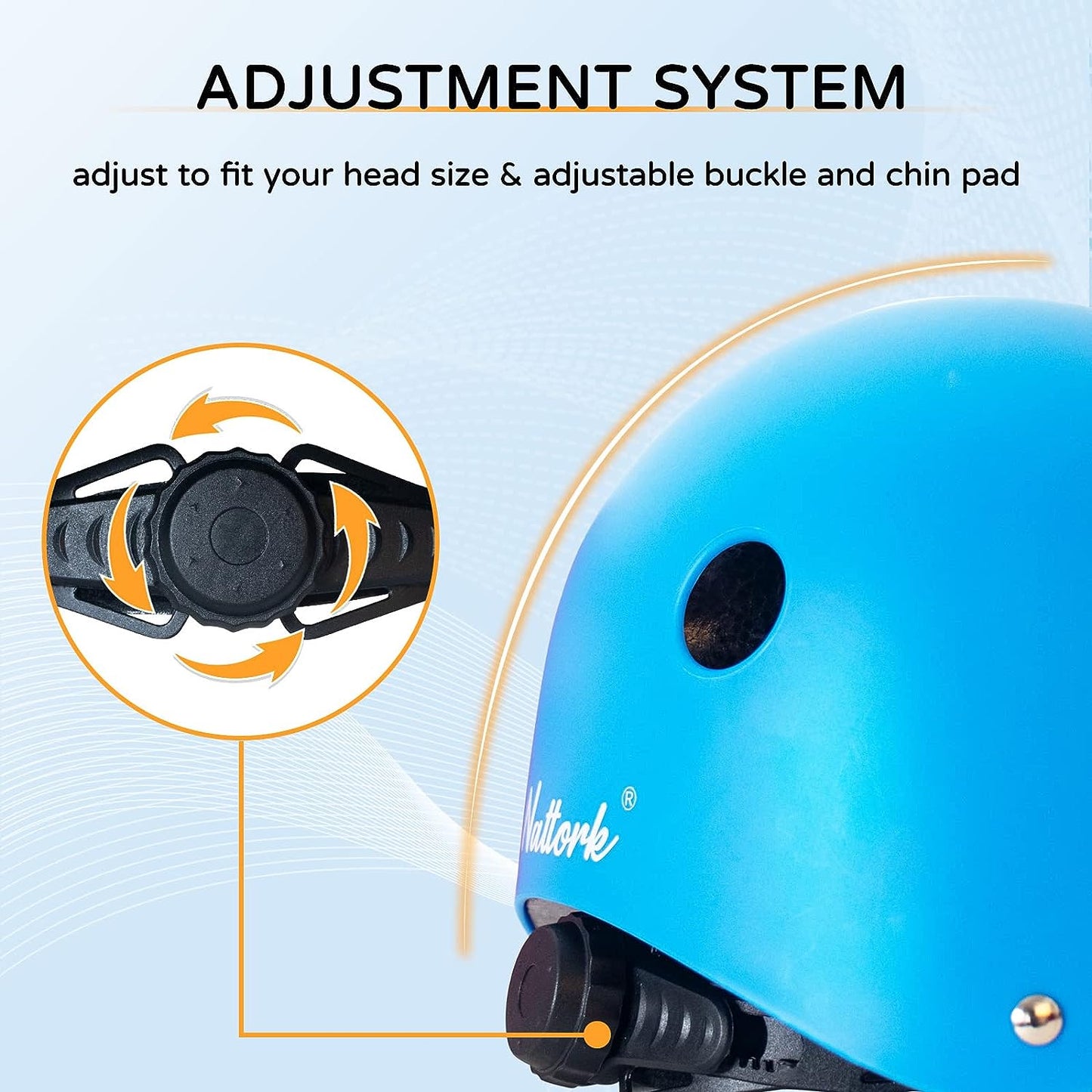 Nattork Skate Helmet Protective Gear for Kids - Blue