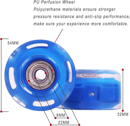 Ruedas para patines iluminadas Nattork - Azul