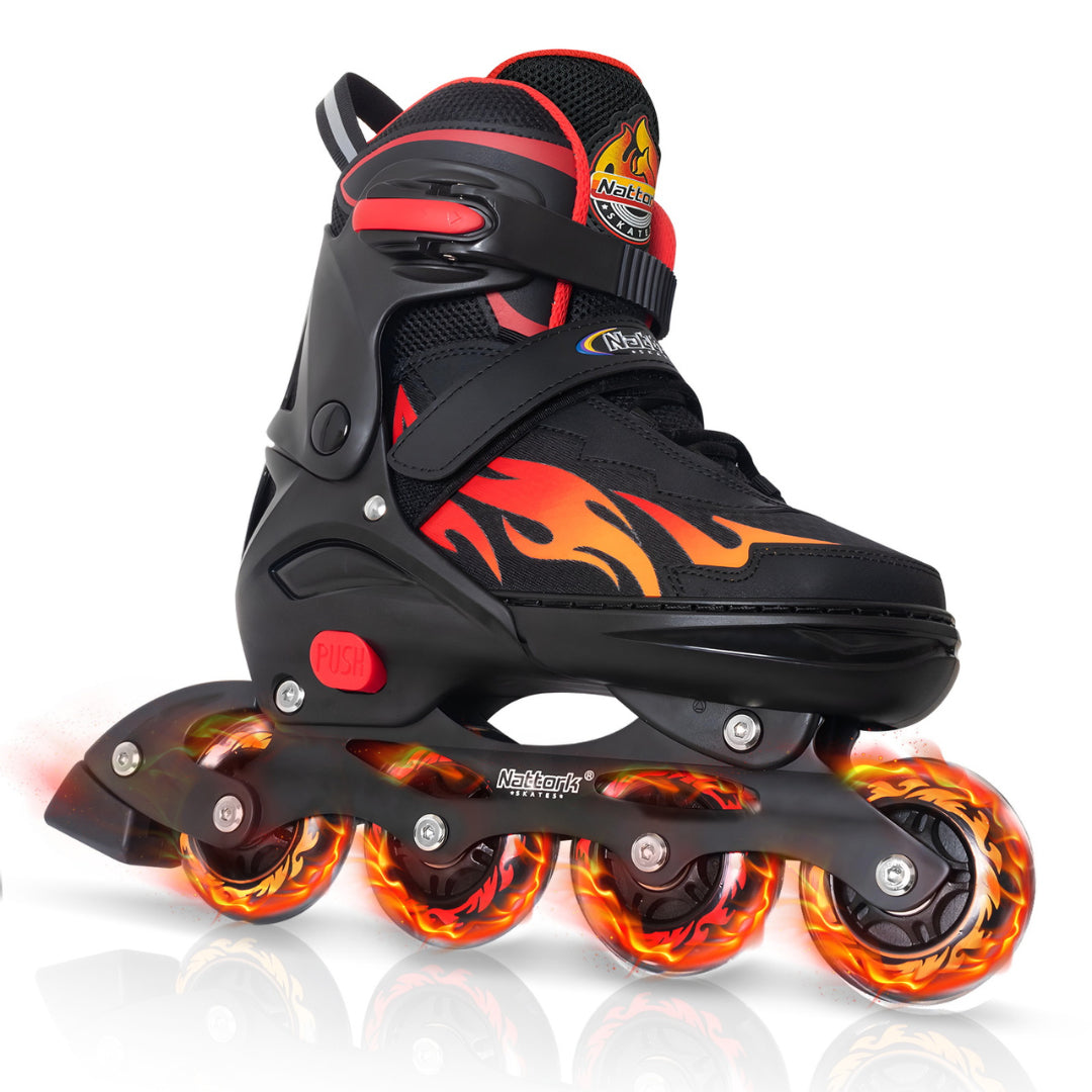 Nattork Adjustable Inline Skates for Kids - The Rush Fire