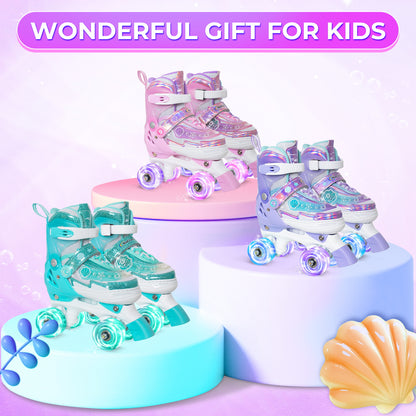 Patines ajustables Nattork para niños - Rosa Oceanic Light