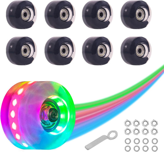 Nattork Light up Roller Skate Wheels - Black