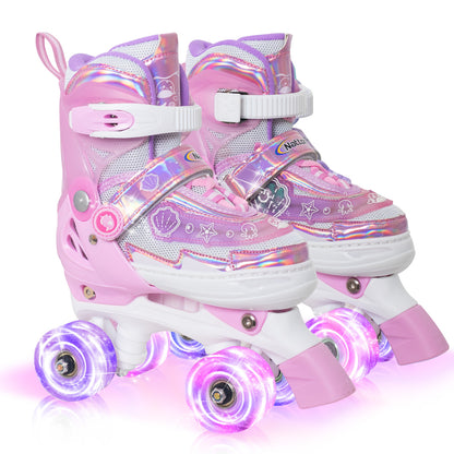 Patines ajustables Nattork para niños - Rosa Oceanic Light