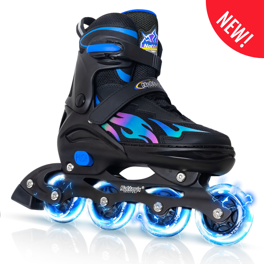 Patines en línea ajustables Nattork para niños: The Rush Lightning