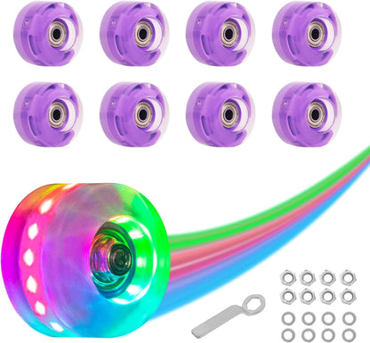 Nattork Light up Roller Skate Wheels - Purple