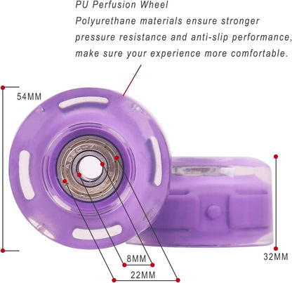 Nattork Light up Roller Skate Wheels - Purple